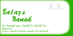 balazs manak business card